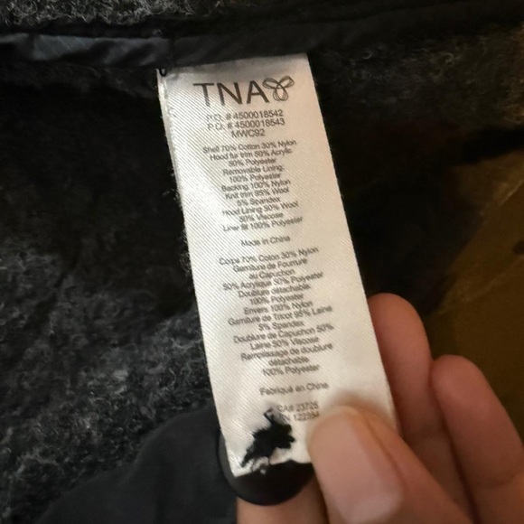 TNA Black Military Issue Wool-Lined Parka with Hood – Size Small - Picture 13 of 15